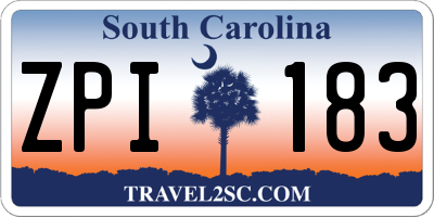 SC license plate ZPI183