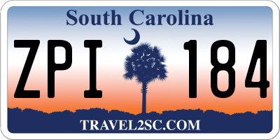 SC license plate ZPI184