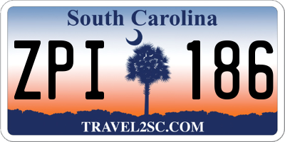 SC license plate ZPI186