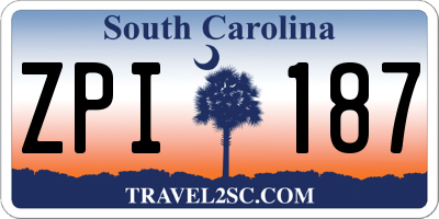 SC license plate ZPI187