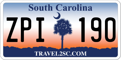 SC license plate ZPI190