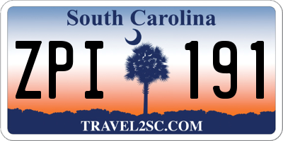 SC license plate ZPI191