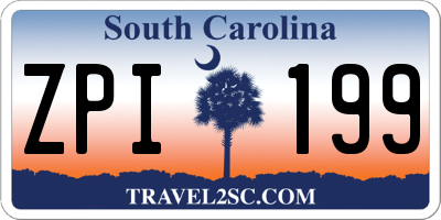 SC license plate ZPI199