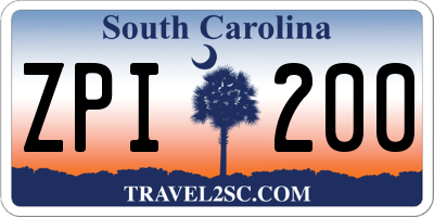 SC license plate ZPI200