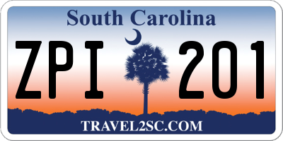 SC license plate ZPI201