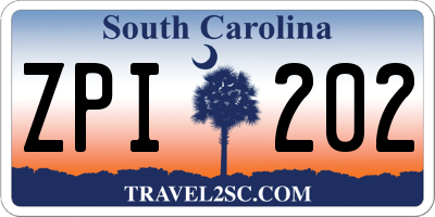 SC license plate ZPI202