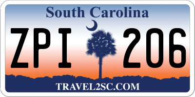 SC license plate ZPI206