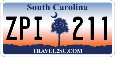 SC license plate ZPI211