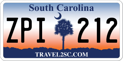 SC license plate ZPI212