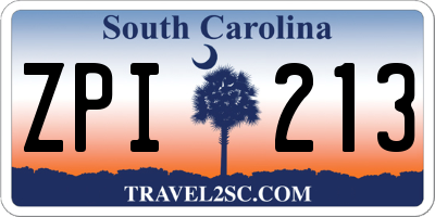 SC license plate ZPI213