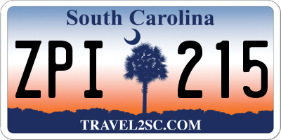SC license plate ZPI215