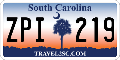 SC license plate ZPI219