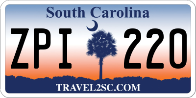 SC license plate ZPI220