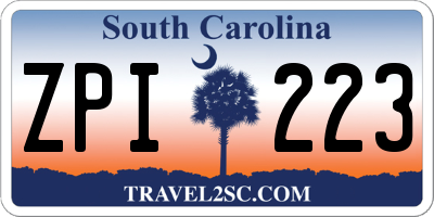 SC license plate ZPI223
