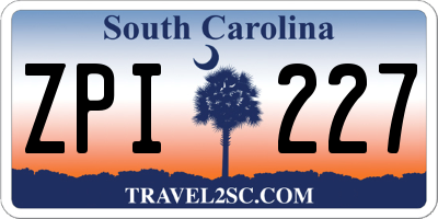 SC license plate ZPI227