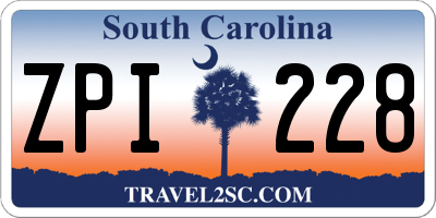 SC license plate ZPI228
