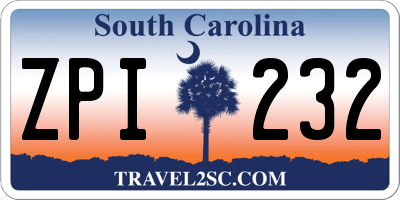 SC license plate ZPI232