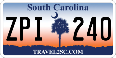 SC license plate ZPI240