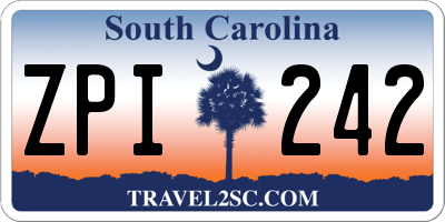 SC license plate ZPI242