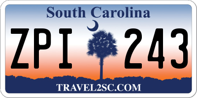 SC license plate ZPI243