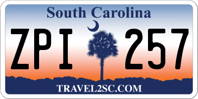SC license plate ZPI257