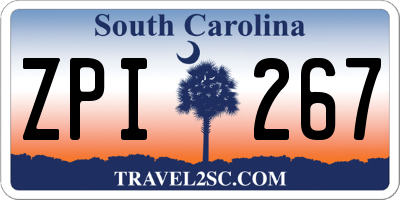 SC license plate ZPI267