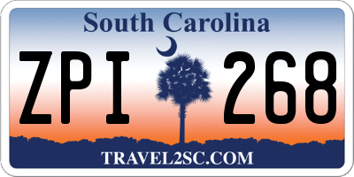 SC license plate ZPI268