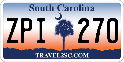 SC license plate ZPI270