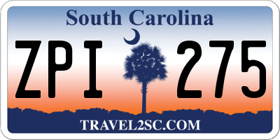 SC license plate ZPI275