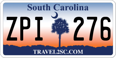 SC license plate ZPI276
