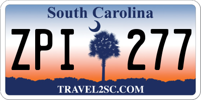 SC license plate ZPI277