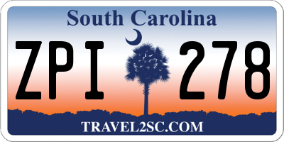 SC license plate ZPI278