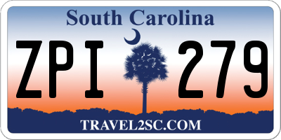 SC license plate ZPI279
