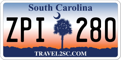SC license plate ZPI280