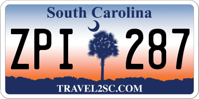 SC license plate ZPI287