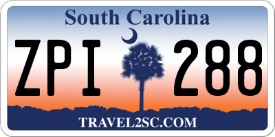 SC license plate ZPI288