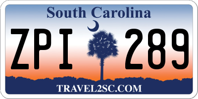 SC license plate ZPI289