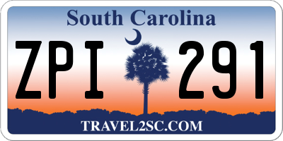 SC license plate ZPI291