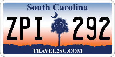 SC license plate ZPI292