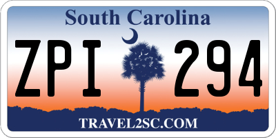 SC license plate ZPI294