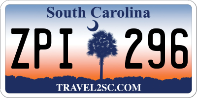 SC license plate ZPI296