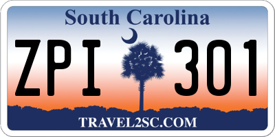 SC license plate ZPI301