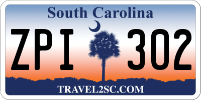 SC license plate ZPI302