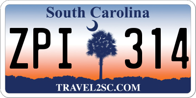 SC license plate ZPI314