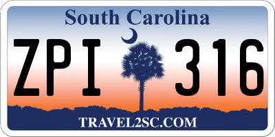 SC license plate ZPI316