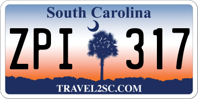 SC license plate ZPI317