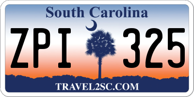 SC license plate ZPI325