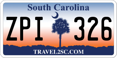 SC license plate ZPI326