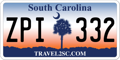 SC license plate ZPI332