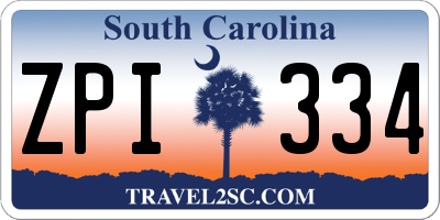SC license plate ZPI334